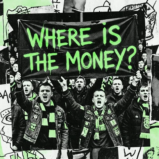 Football fans protesting against financial mismanagement at their club